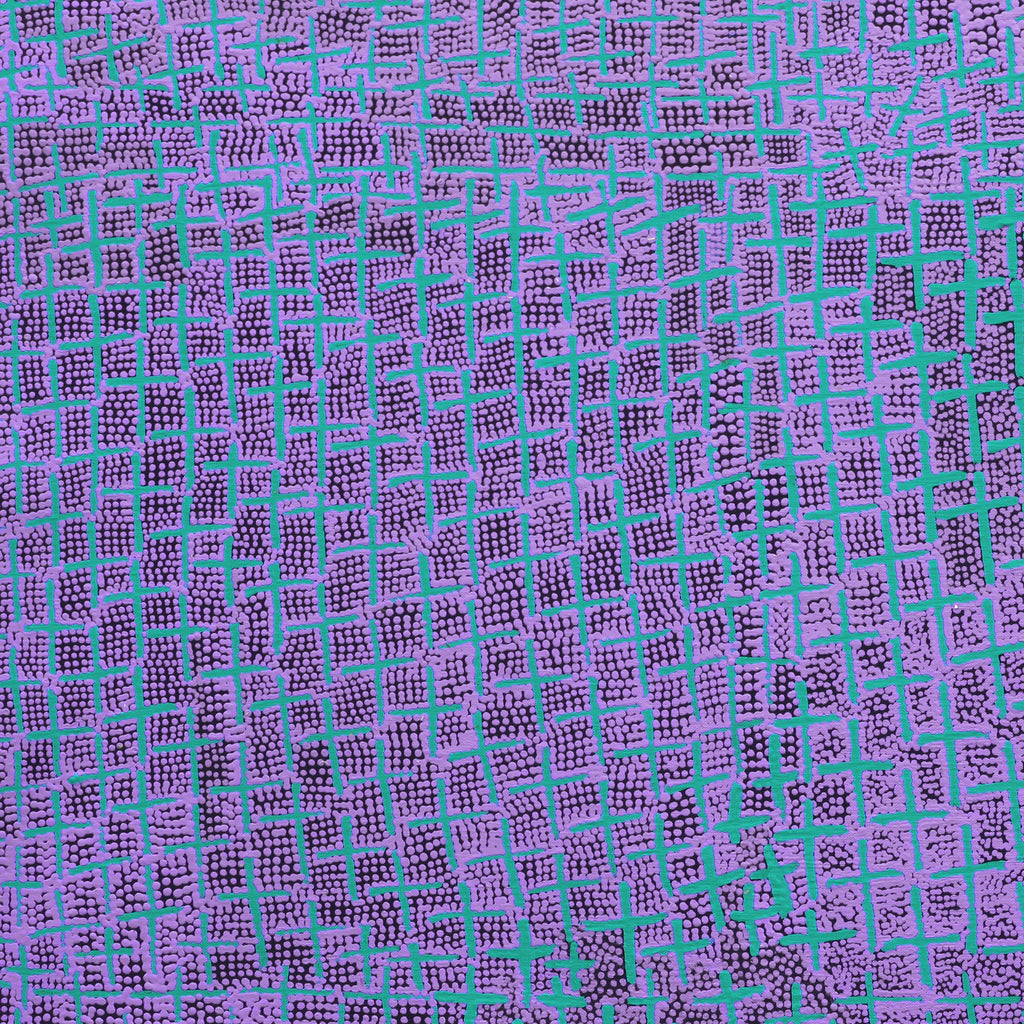 Aboriginal Artwork by Lorraine Nungarrayi Granites, Ngatijirri Jukurrpa (Budgerigar Dreaming), 76x76cm