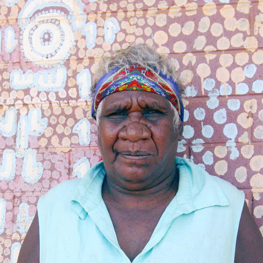 Aboriginal Artwork by Lorraine Nungarrayi Granites, Ngatijirri Jukurrpa (Budgerigar Dreaming), 30x30cm