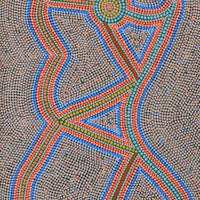Aboriginal Artwork by Louise Nangala Egan, Ngapa Jukurrpa (Water Dreaming) - Puyurru, 122x46cm