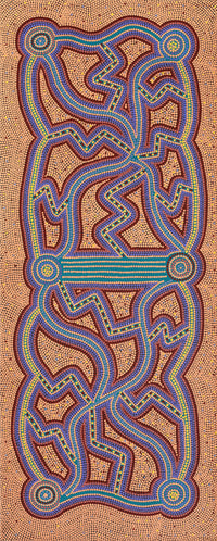 Aboriginal Artwork by Louise Nangala Egan, Ngapa Jukurrpa (Water Dreaming) - Puyurru, 152x61cm