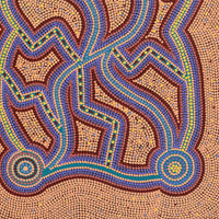 Aboriginal Artwork by Louise Nangala Egan, Ngapa Jukurrpa (Water Dreaming) - Puyurru, 152x61cm
