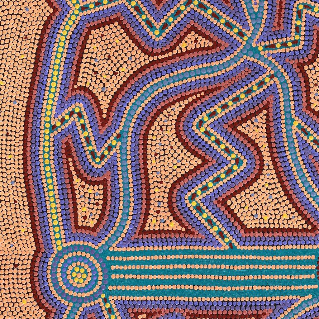 Aboriginal Artwork by Louise Nangala Egan, Ngapa Jukurrpa (Water Dreaming) - Puyurru, 152x61cm