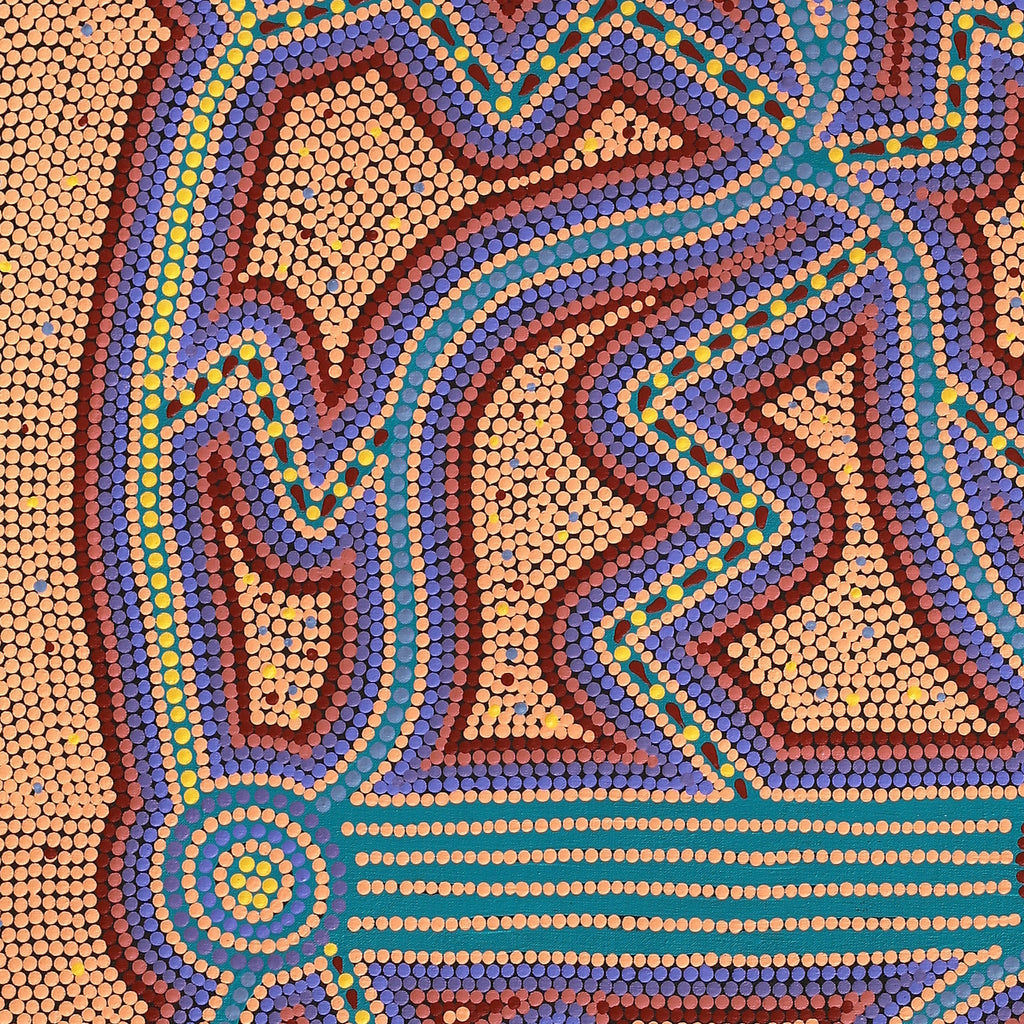 Aboriginal Artwork by Louise Nangala Egan, Ngapa Jukurrpa (Water Dreaming) - Puyurru, 152x61cm - ART ARK®