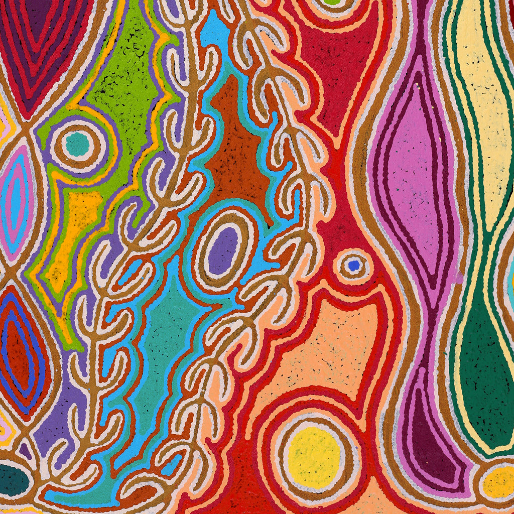 Aboriginal Artwork by Louise Napangardi Watson, Mina Mina Jukurrpa, 76x46cm