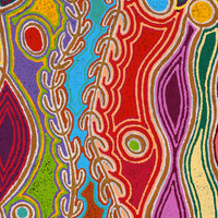 Aboriginal Artwork by Louise Napangardi Watson, Mina Mina Jukurrpa, 76x46cm
