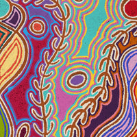 Aboriginal Artwork by Louise Napangardi Watson, Mina Mina Jukurrpa, 76x46cm