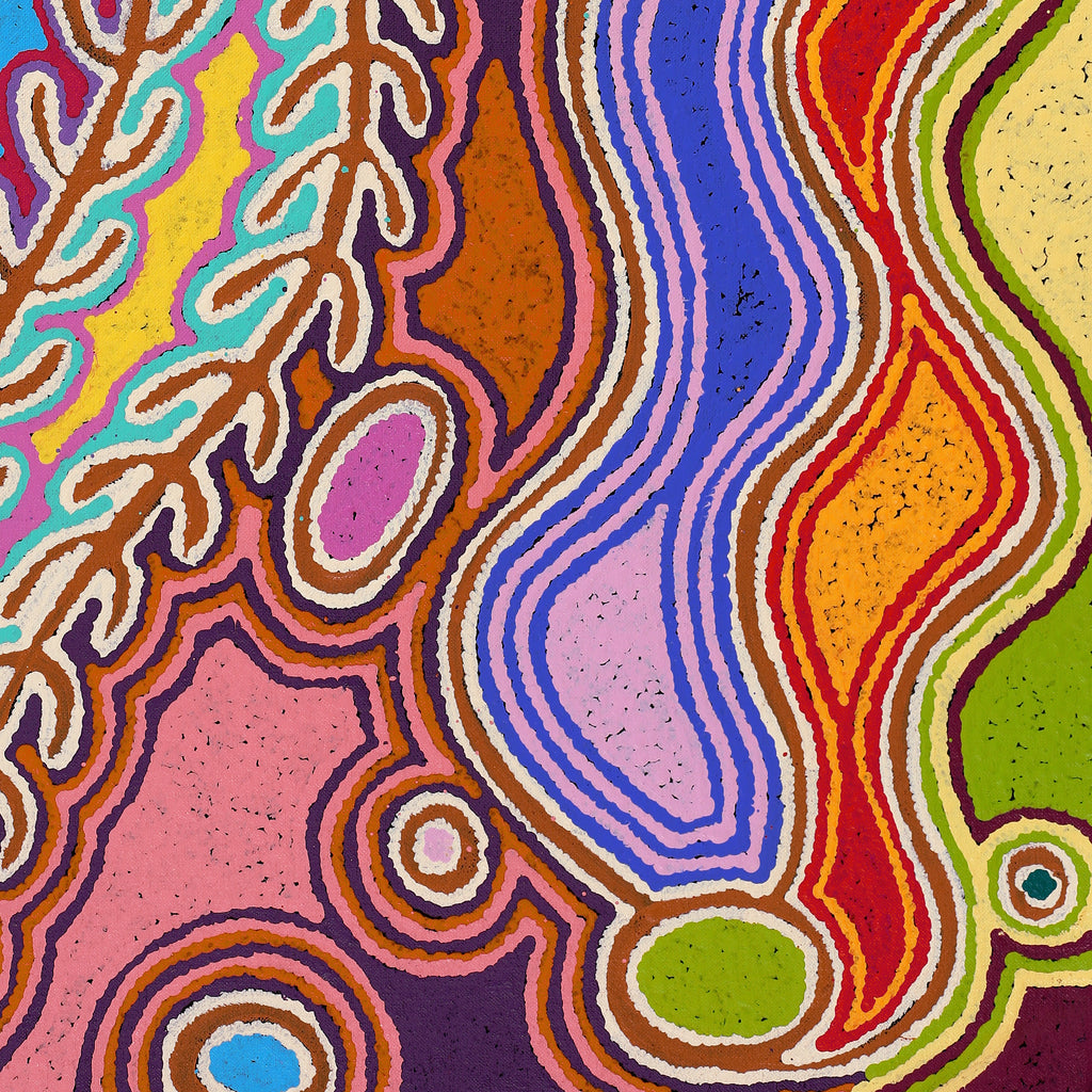 Aboriginal Artwork by Louise Napangardi Watson, Mina Mina Jukurrpa, 76x46cm - ART ARK®
