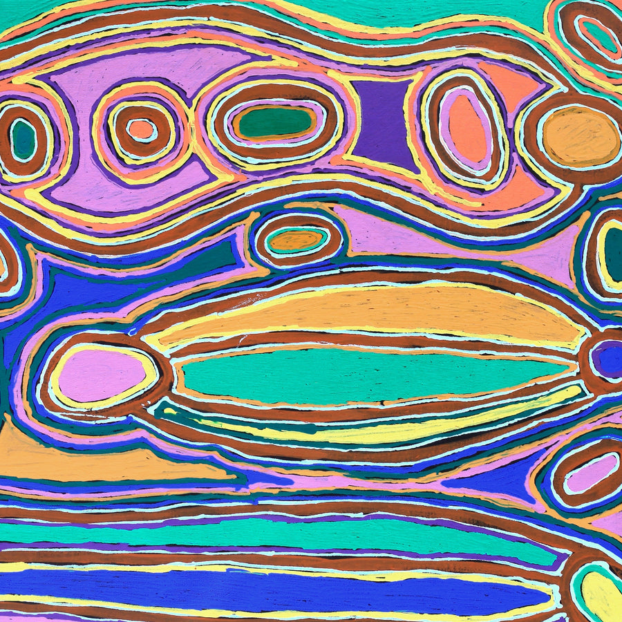 Aboriginal Artwork by Louise Napangardi Dickson, Mina Mina Dreaming - Ngalyipi, 76x76cm