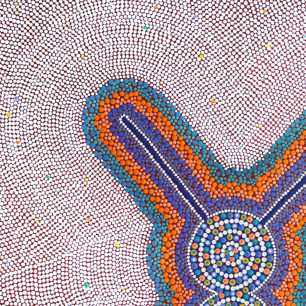 Aboriginal Artwork by Louise Nangala Egan, Ngapa Jukurrpa (Water Dreaming) - Puyurru, 61x46cm