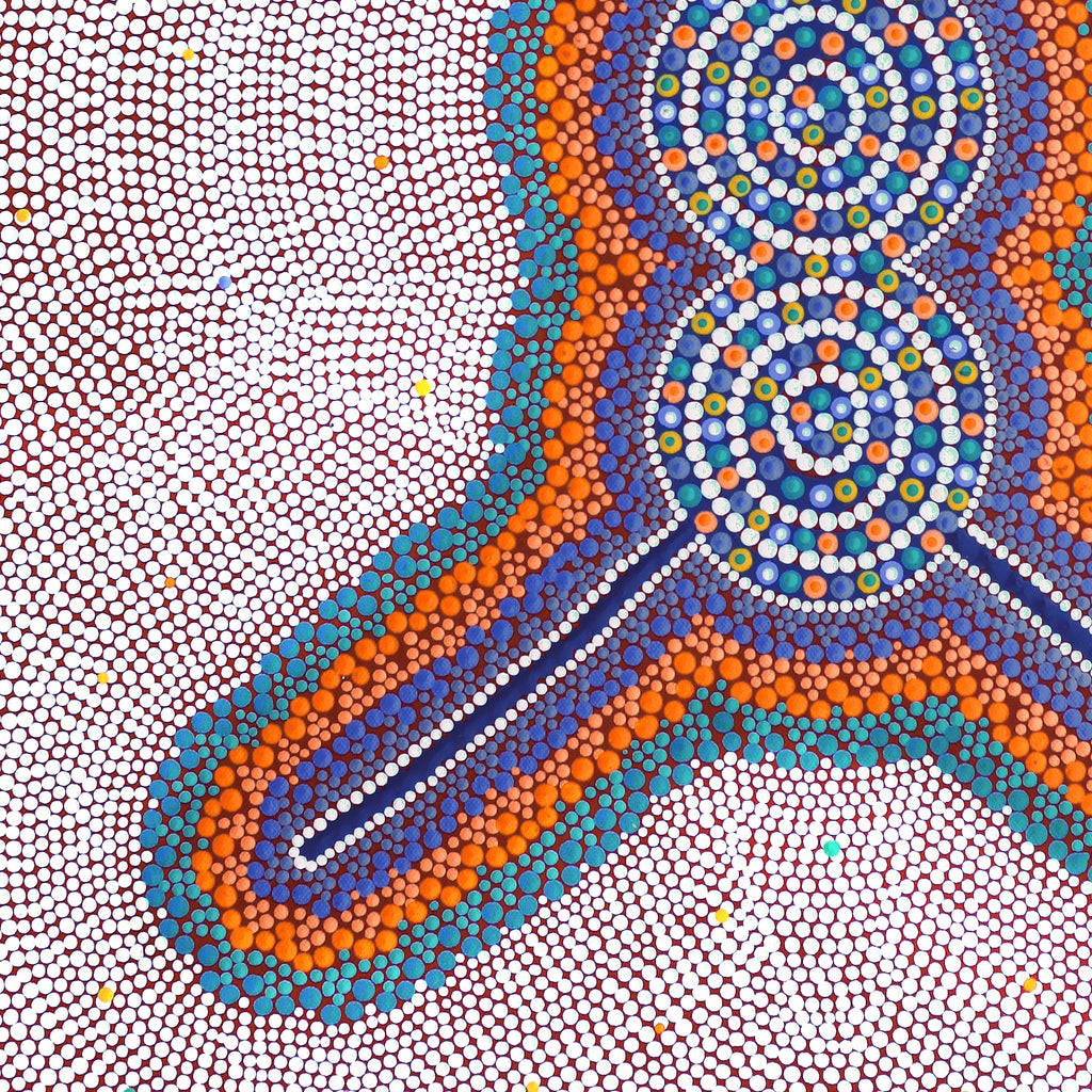 Aboriginal Artwork by Louise Nangala Egan, Ngapa Jukurrpa (Water Dreaming) - Puyurru, 61x46cm