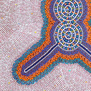 Aboriginal Artwork by Louise Nangala Egan, Ngapa Jukurrpa (Water Dreaming) - Puyurru, 61x46cm - ART ARK®