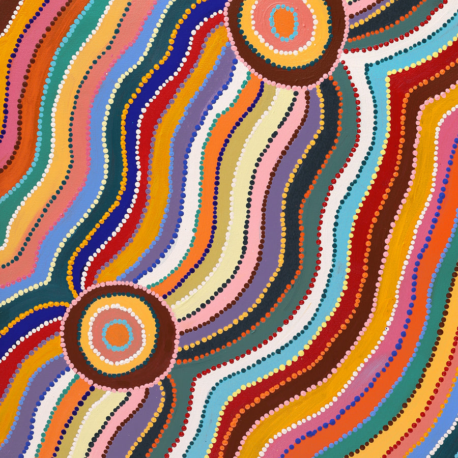 Aboriginal Artwork by Lucinda Gibson, Piparr Tjukurrpa, 122x71cm