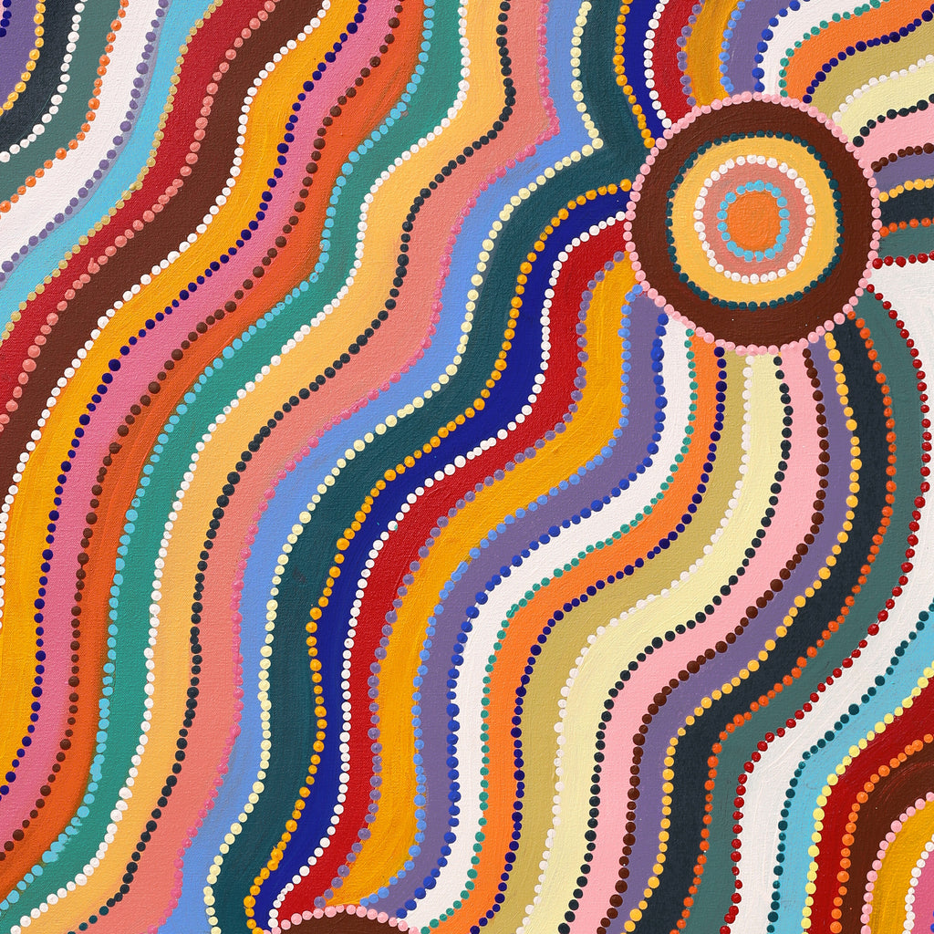 Aboriginal Artwork by Lucinda Gibson, Piparr Tjukurrpa, 122x71cm