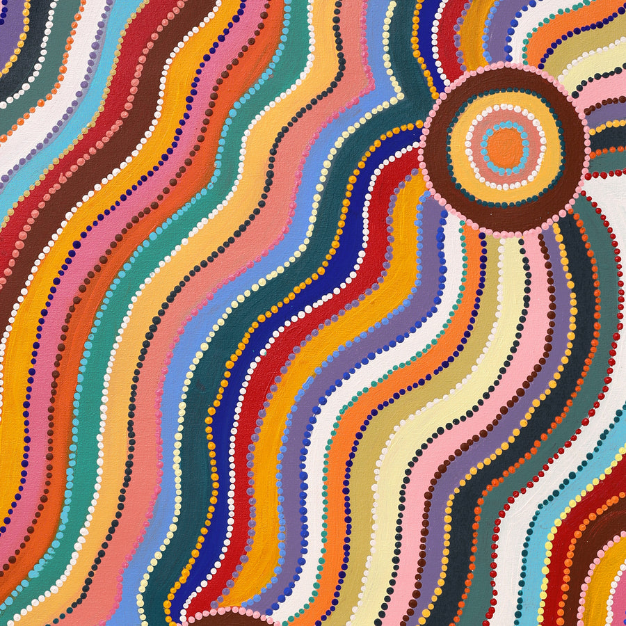 Aboriginal Artwork by Lucinda Gibson, Piparr Tjukurrpa, 122x71cm