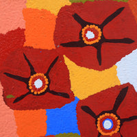 Aboriginal Artwork by Lucky Nampijinpa Langdon, Watiya-warnu Jukurrpa (Seed Dreaming), 46x46cm