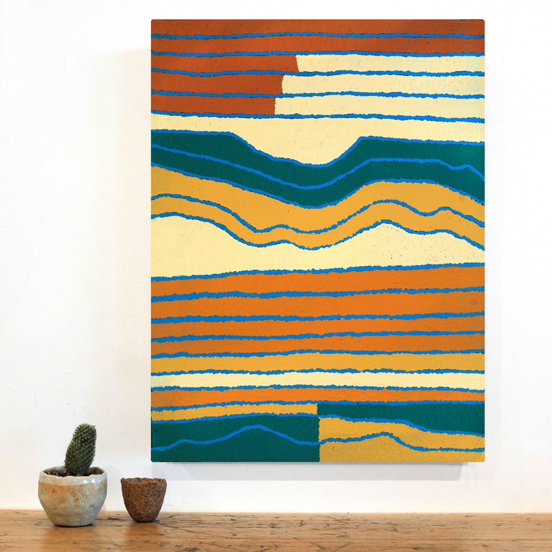 Aboriginal Artwork by Lucy-anne Nungarrayi Long, Black Kite Dreaming - Kakurtu, 61x46cm