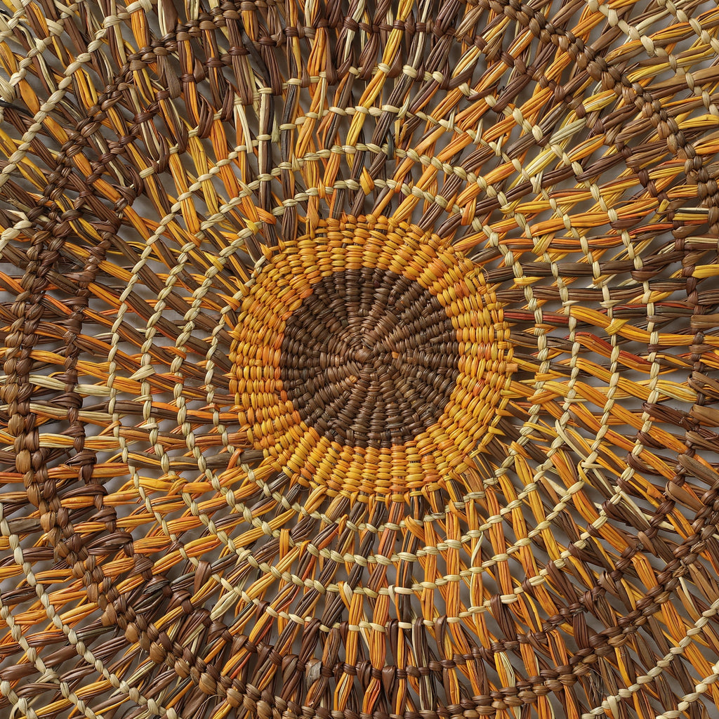 Aboriginal Artwork by Lucy Wanapuyungu, Gapuwiyak - Woven Mat 67cm - ART ARK®