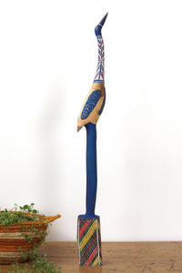 Aboriginal Artwork by Luke Djalagarrarra, Blue Bird Sculpture, 88cm