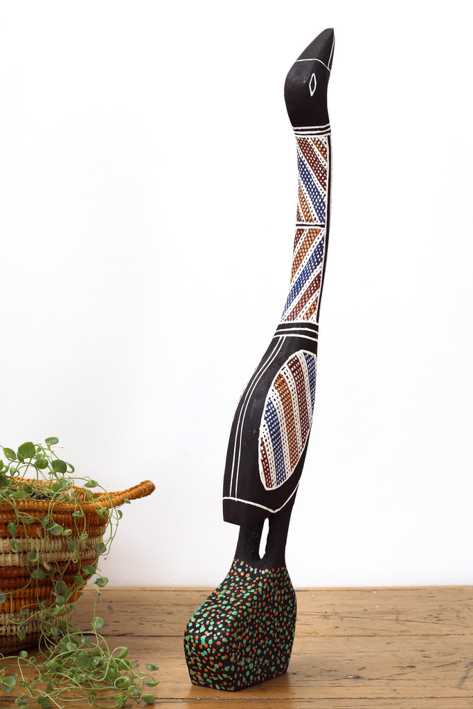 Aboriginal Artwork by Luke Djalagarrarra, Diving Duck Sculpture, 49cm - ART ARK®