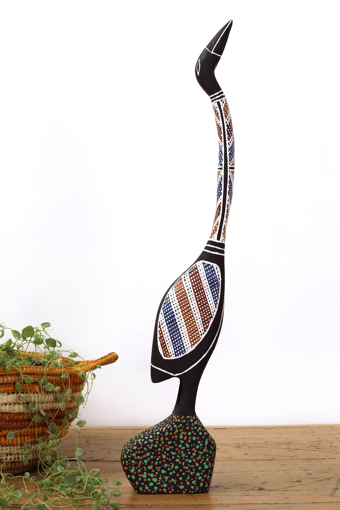 Aboriginal Artwork by Luke Djalagarrarra, Diving Duck Sculpture, 49cm