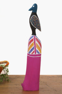 Aboriginal Artwork by Luke Djalagarrarra, Carved Bird Sculpture, 52cm