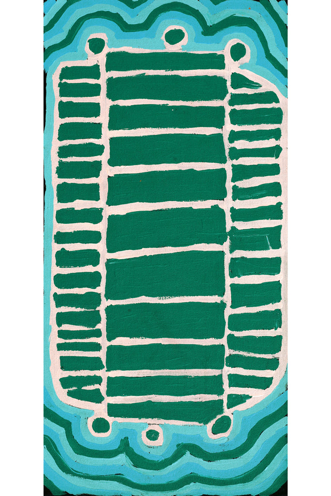 Aboriginal Artwork by Lulu Gibson Nakamarra, Malikijarra Jukurrpa, 61x30cm