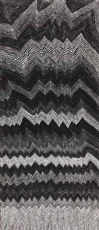 Aboriginal Artwork by Lyn Napangardi Ward, Ngapa Jukurrpa - Pirlinyarnu, 107x46cm