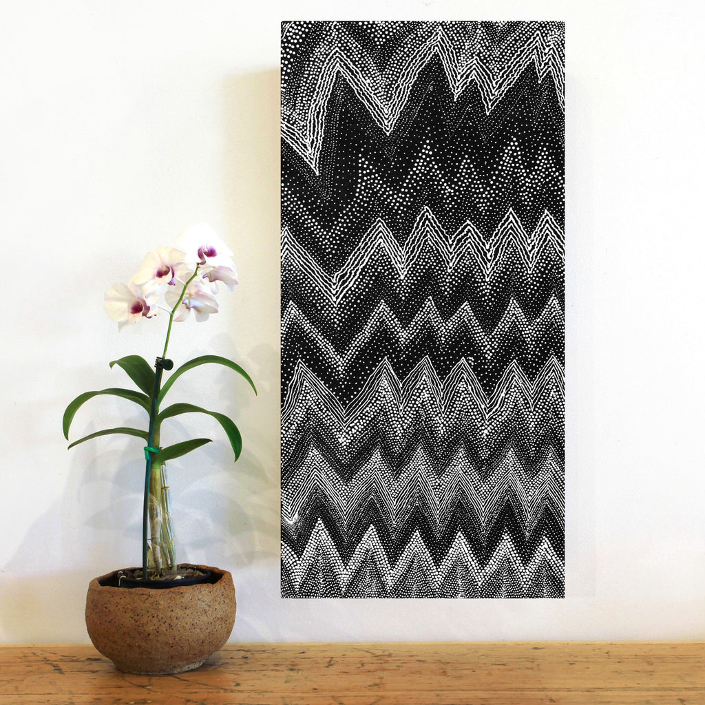 Aboriginal Artwork by Lyn Napangardi Ward, Ngapa Jukurrpa - Pirlinyarnu, 61x30cm