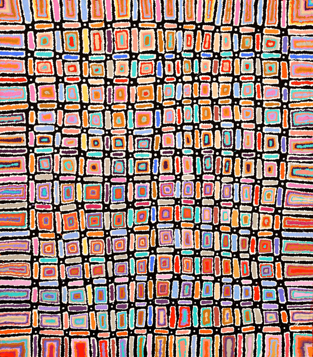 Aboriginal Artwork by Lynette Nangala Singleton, Ngapa Jukurrpa - Puyurru, 122x107cm