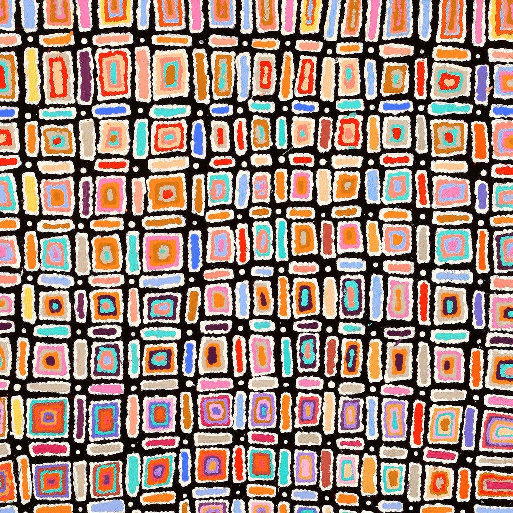Aboriginal Artwork by Lynette Nangala Singleton, Ngapa Jukurrpa - Puyurru, 122x107cm