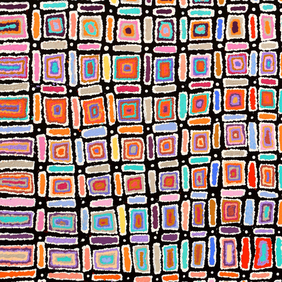 Aboriginal Artwork by Lynette Nangala Singleton, Ngapa Jukurrpa - Puyurru, 122x107cm