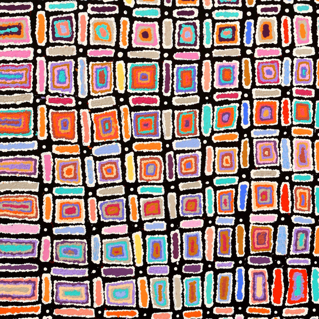 Aboriginal Art by Lynette Nangala Singleton, Ngapa Jukurrpa - Puyurru, 122x107cm - ART ARK®