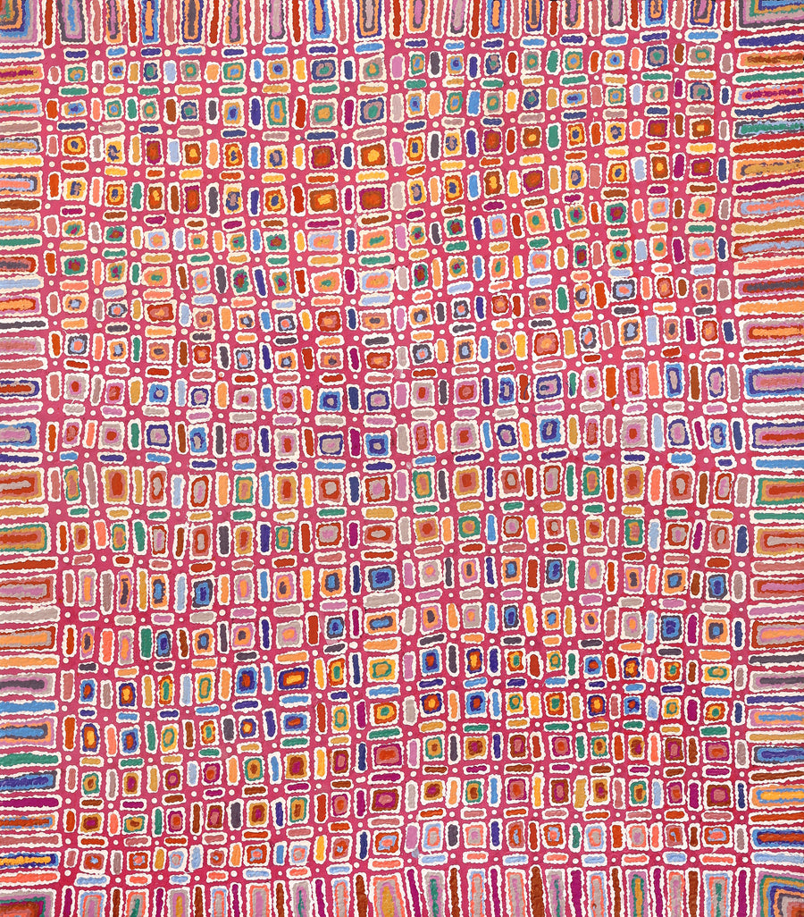 Aboriginal Artwork by Lynette Nangala Singleton, Ngapa Jukurrpa - Puyurru, 122x107cm