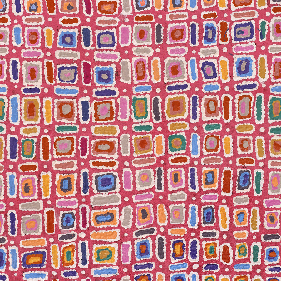 Aboriginal Artwork by Lynette Nangala Singleton, Ngapa Jukurrpa - Puyurru, 122x107cm