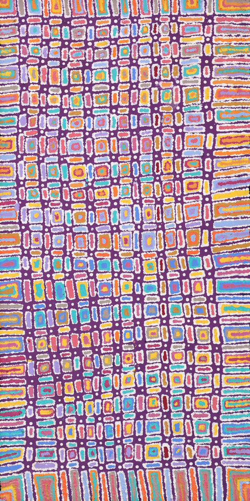 Aboriginal Artwork by Lynette Nangala Singleton, Ngapa Jukurrpa - Puyurru, 122x61cm