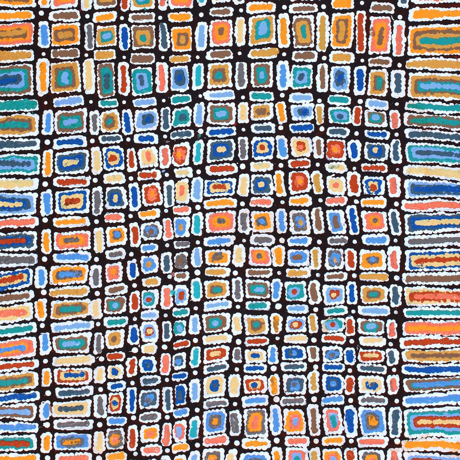 Aboriginal Artwork by Lynette Nangala Singleton, Ngapa Jukurrpa - Puyurru, 152x76cm