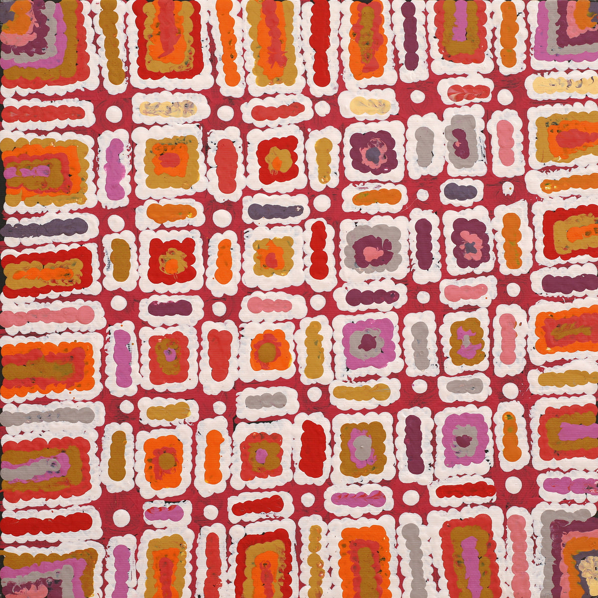 Aboriginal Art by Lynette Nangala Singleton, Ngapa Jukurrpa (Water Dreaming) - Puyurru, 30x30cm - ART ARK®