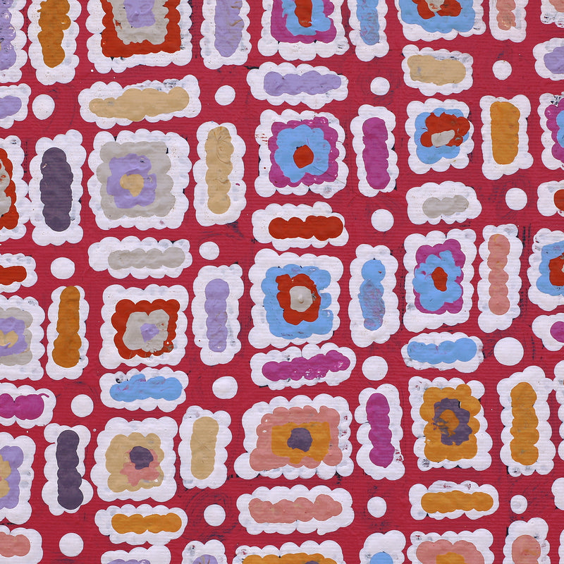 Aboriginal Artwork by Lynette Nangala Singleton, Ngapa Jukurrpa (Water Dreaming) - Puyurru, 30x30cm