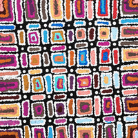 Aboriginal Artwork by Lynette Nangala Singleton, Ngapa Jukurrpa (Water Dreaming) - Puyurru, 30x30cm