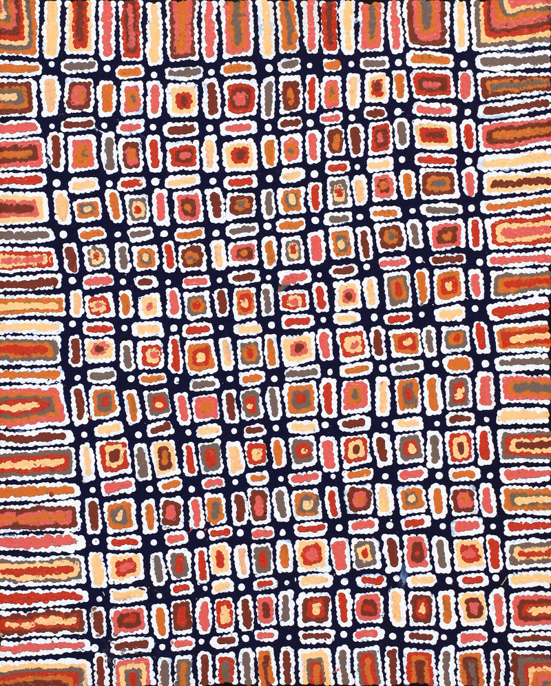Aboriginal Artwork by Lynette Nangala Singleton, Ngapa Jukurrpa - Puyurru, 76x61cm