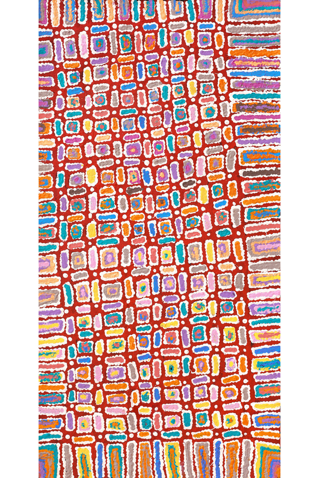 Aboriginal Artwork by Lynette Nangala Singleton, Ngapa Jukurrpa - Puyurru, 91x46cm