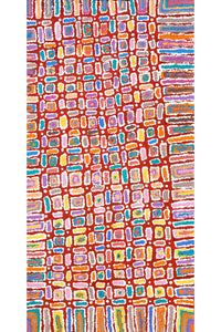 Aboriginal Artwork by Lynette Nangala Singleton, Ngapa Jukurrpa - Puyurru, 91x46cm
