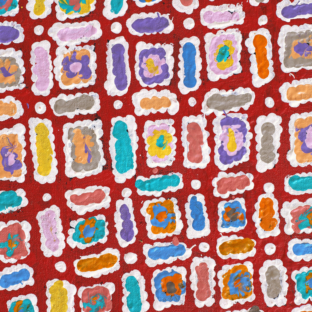 Aboriginal Artwork by Lynette Nangala Singleton, Ngapa Jukurrpa - Puyurru, 91x46cm