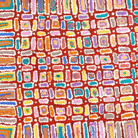 Aboriginal Artwork by Lynette Nangala Singleton, Ngapa Jukurrpa - Puyurru, 91x46cm