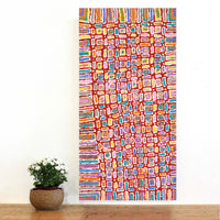 Aboriginal Artwork by Lynette Nangala Singleton, Ngapa Jukurrpa - Puyurru, 91x46cm