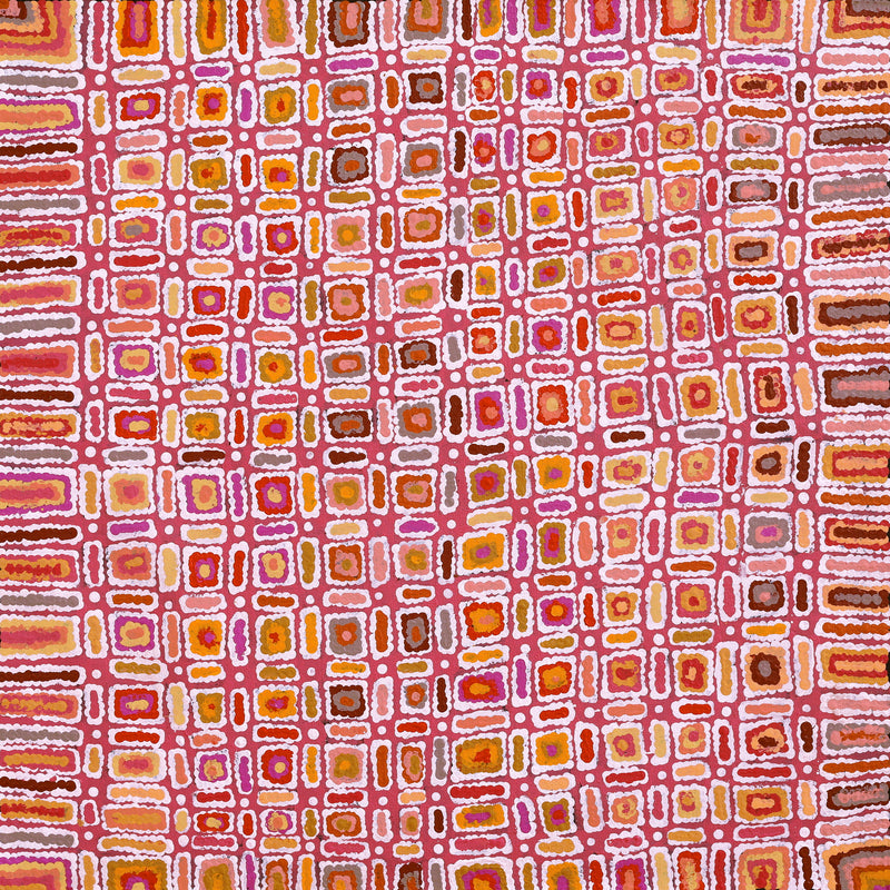 Aboriginal Artwork by Lynette Nangala Singleton, Ngapa Jukurrpa - Puyurru, 91x91cm