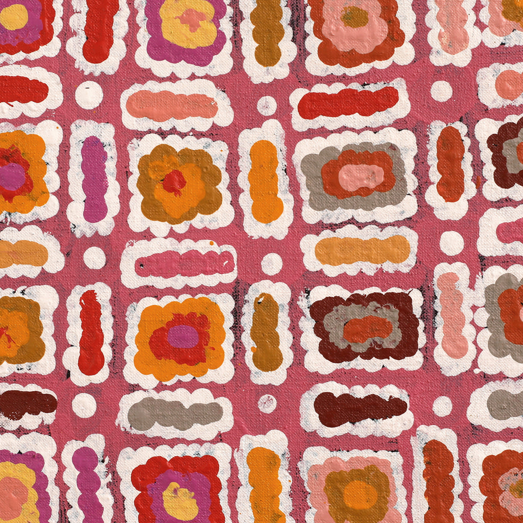 Aboriginal Artwork by Lynette Nangala Singleton, Ngapa Jukurrpa - Puyurru, 91x91cm