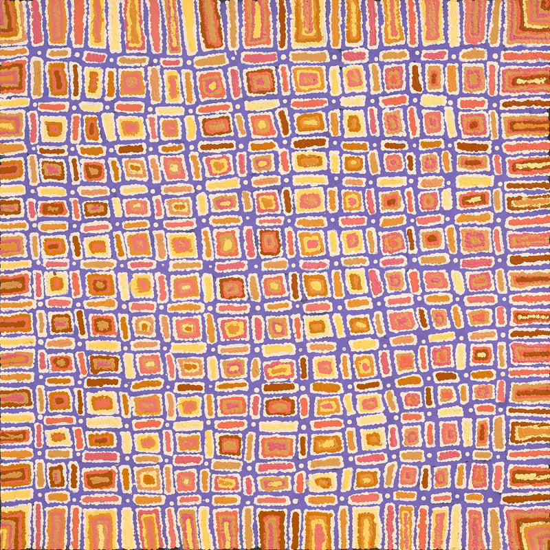 Aboriginal Artwork by Lynette Nangala Singleton, Ngapa Jukurrpa - Puyurru, 91x91cm