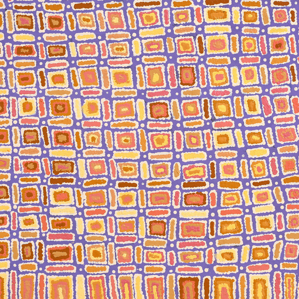 Aboriginal Artwork by Lynette Nangala Singleton, Ngapa Jukurrpa - Puyurru, 91x91cm