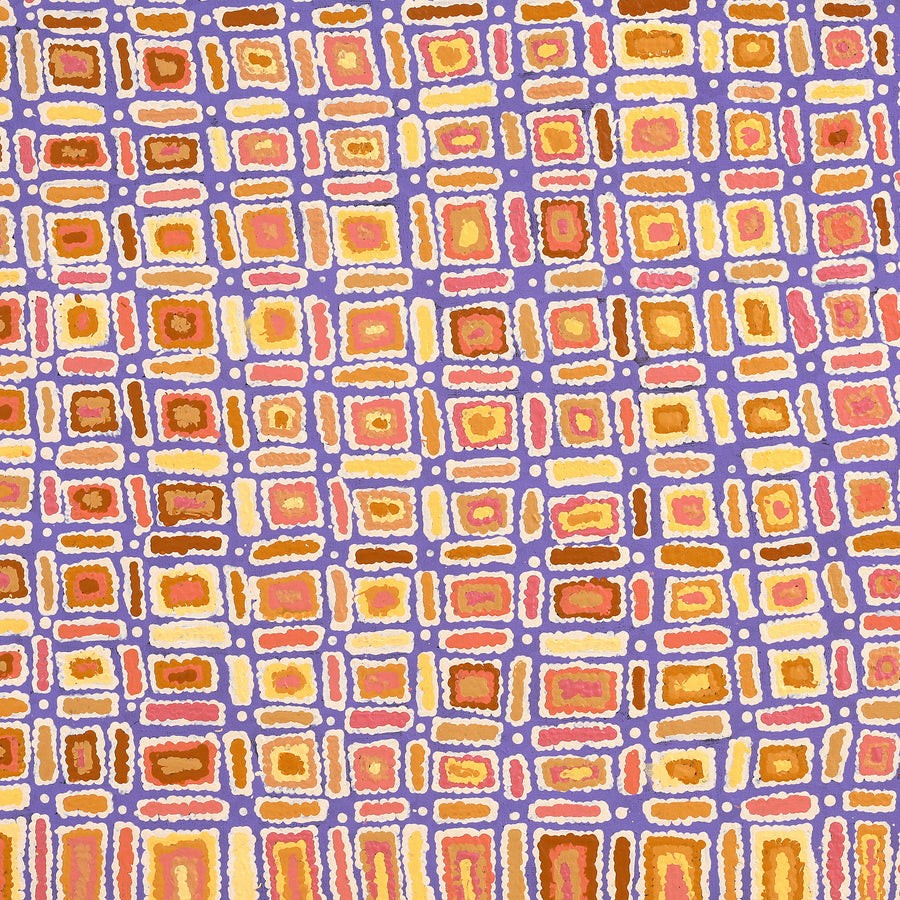 Aboriginal Artwork by Lynette Nangala Singleton, Ngapa Jukurrpa - Puyurru, 91x91cm
